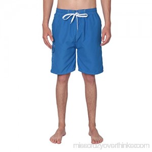 Mens Club Solid Boardshorts Trunks with Cargo and 2 Side Pockets 8 Colors Royal Blue B00Z73X61K